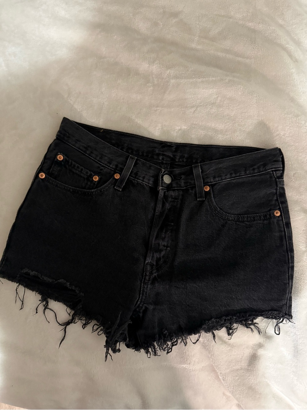 Levi's 501 Black Denim Shorts
